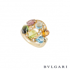 Bvlgari Yellow Gold Astrale Multi-Gemstone Ring